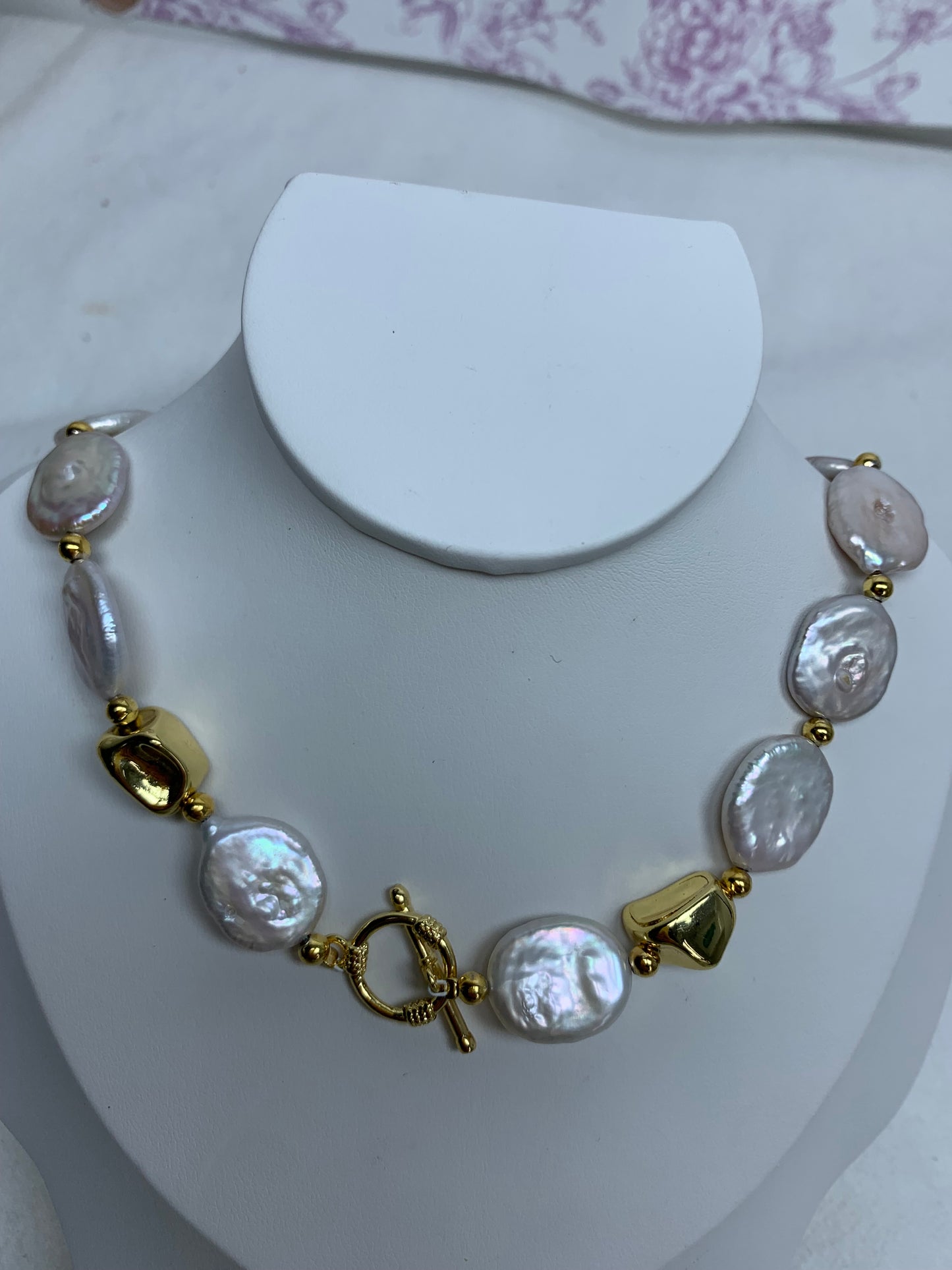 Baroque pearl necklace &choker special clip easy to wear